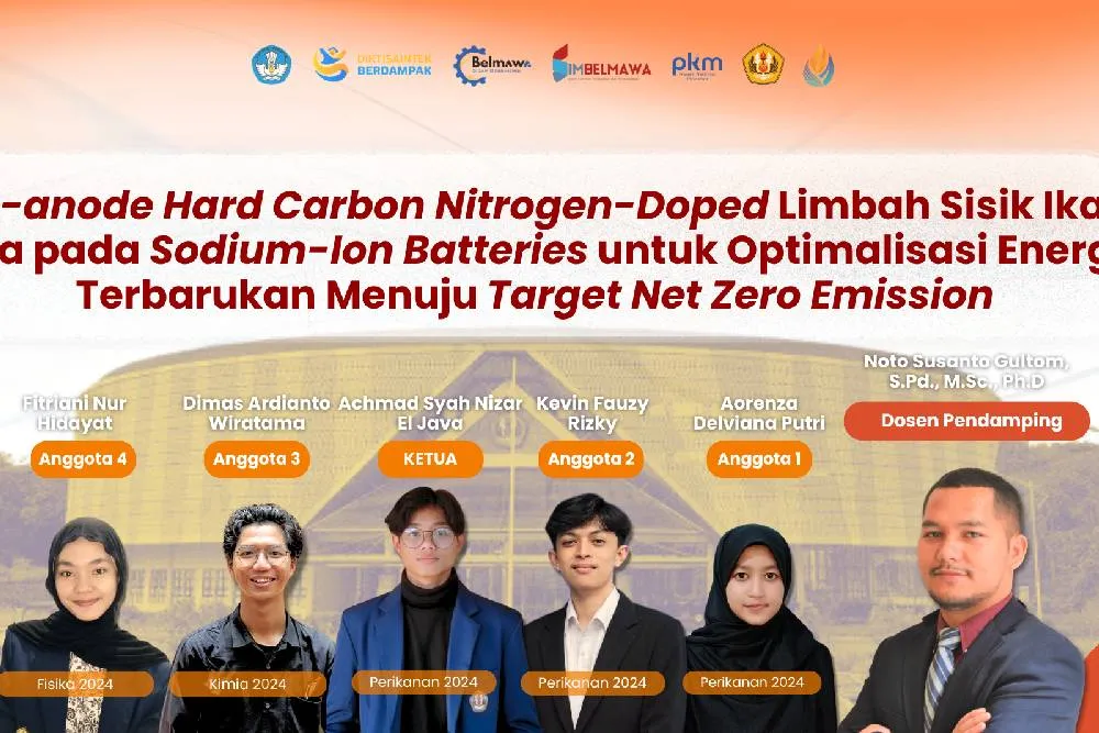 MAHASISWA UNPAD SULAP LIMBAH SISIK IKAN NILA JADI ANODE BATERAI ION-NATRIUM