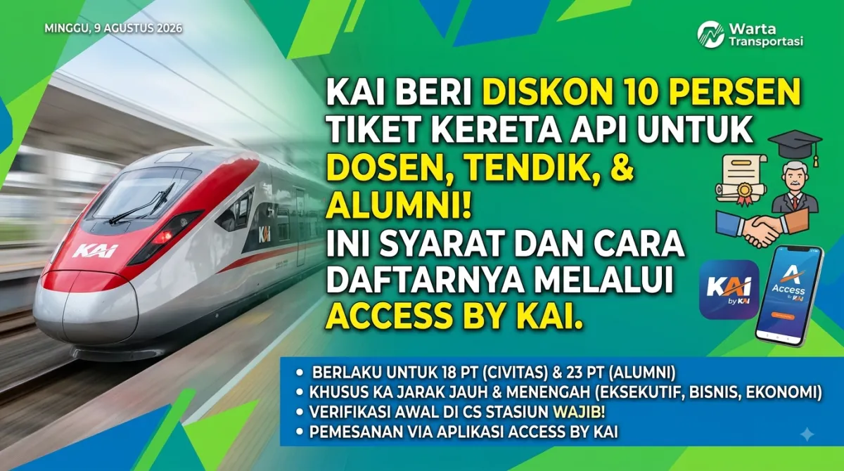 DISKON 10 PERSEN TIKET ACCESS BY KAI UNTUK CIVITAS AKADEMIKA DAN ALUMNI PERGURUAN TINGGI, S&K BERLAKU!