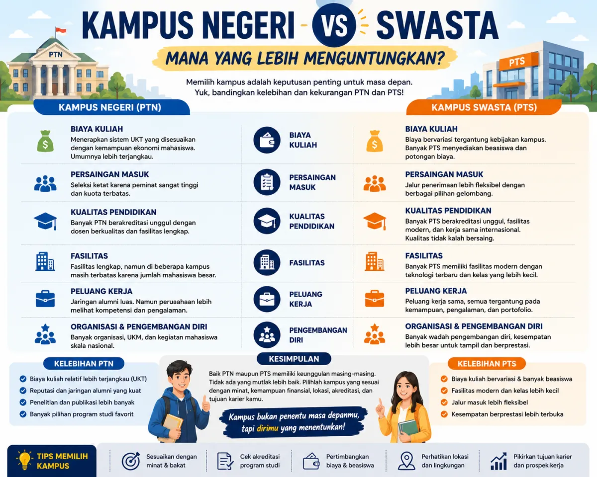 Kampus Negeri vs Swasta, Mana yang Lebih Menguntungkan?